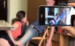 Brunette Schoolgirl Eaten Out In Class