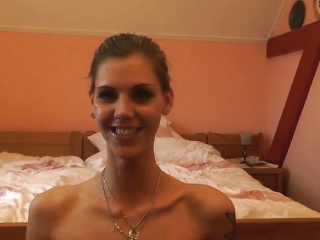 Skanky anorexic euro slut pov facialized