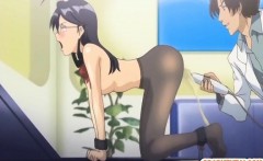 Stocking Hentai Coed Gets Vibrating Her Wet Pussy