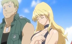 Busty Anime Gets Squeezed Her Bigtits In The Beach