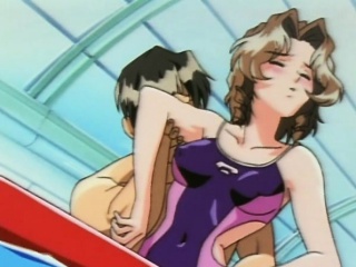 Hentai babe in swimsuit gets fucked in the pool