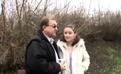 Brunette Licks Old Mans Balls