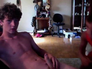 18yo Twink Jerking Off With Friend In The Room