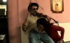 Slim Brunette Goes Naughty Sucking An Old Cripples Dick