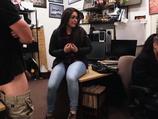 Two women try to steal and get fucked by nasty pawn guy