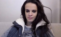 Irresistible brunette schoolgirl reveals her magnificent bi