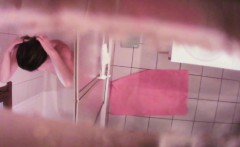 Soaping Mother Spied In The Bathroom