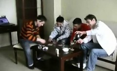 Four twinks enjoy gay group sex party