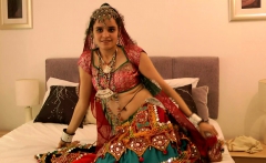 Charming Indian College Girl Jasmine In Gujarati Garba Dress