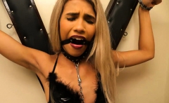 Tied Up Latina Teen Tranny Gets Her Mouth And Ass Fucked