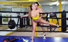Teamskeet - Brunette With Big Ass Takes Cock Post Sparring