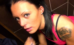 German amateur kinky slut get deepthroat at toilet