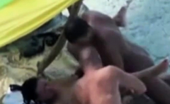 Nude Beach - Nice Bareback Threesome