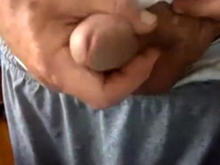old man jerking his big dick