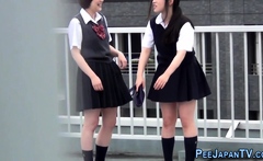 Japanese Students Pissing Outdoors