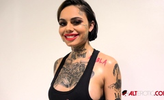 Interview with busty tattooed babe Genevieve Sinn