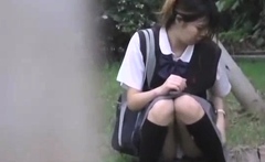 Japanese Teen Night Outdoor Pussyfingering