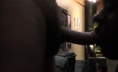 Tall Black Bitch Swallows White Tops Cum