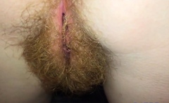 Redhead hairy Girls Slow motion creampie