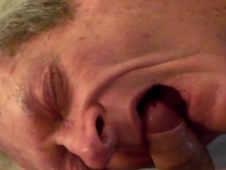 Grandpa sucks and swallows Trucker cum