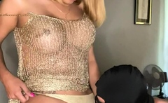 Amateur shemale tranny facialized after a blowjob