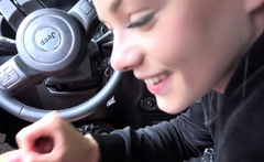 Pulled amateurs close up car sex