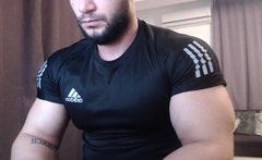 Jock Gay Muscle Hunk Jerking Off
