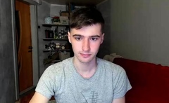 Sexy European twink solo jerking