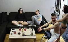 Amazingly hot teen group sex on cam