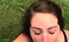 Amateur blowjob outdoor