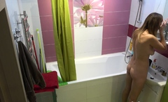 Erotic vid of my naked girl in the bathroom