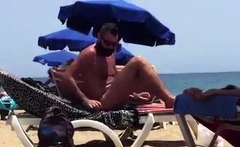 Str8 spy daddy bear at the beach