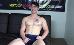 Solo jock enjoys masturbating