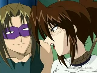 Group hardcore sexual teasing for anime sex slave in ropes
