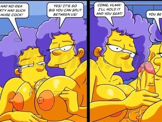 Brunette cums to hentai