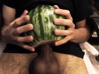 Asian Man Fucks a Watermelon