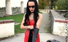 Busty brunette solo masturbation