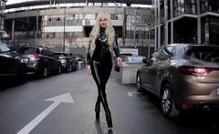 Blonde exciting outdoor masturbation