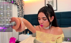 Stacked brunette goes solo toys and masturbation