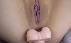 Stacked brunette goes solo toys and masturbation