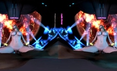 Two 3d cartoon cuties are ready for their bath