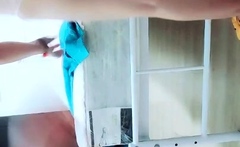 Amateur Jasmin stripping panties and masturbating