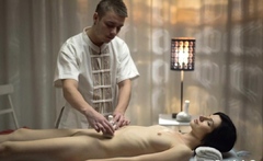 Youthful masseur is working hard to enjoyment lewd gal