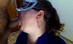 Mature babe gives amateur blowjob and handjob for cumshot.