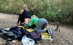 Step-brother And Blonde Latina Milf Blowjob On The Mountain