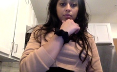 Cute amateur brunette naughty in solo jerking show on camera