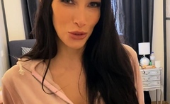 Cute curly brunette solo webcam masturbation