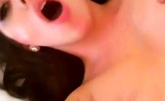 Pink labia close up of naive brunette