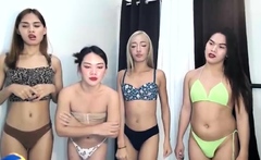 Chick gets facial after group sex with a tranny