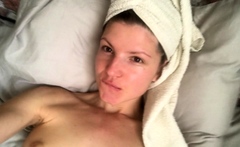 Amateur short haired teen brunette with